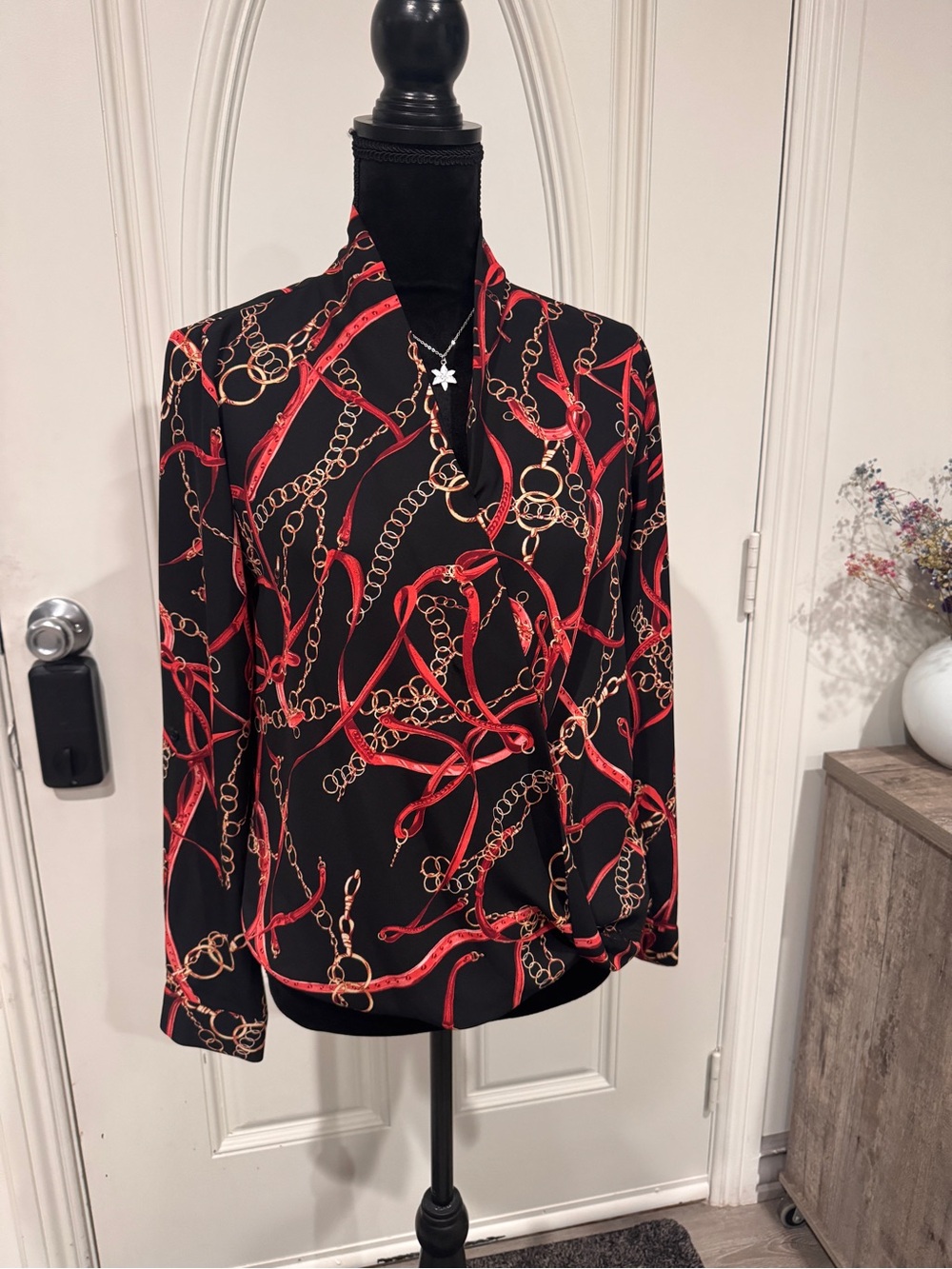 Pleione Black Blouse with long sleeve